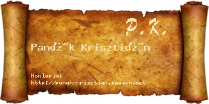 Panák Krisztián névjegykártya